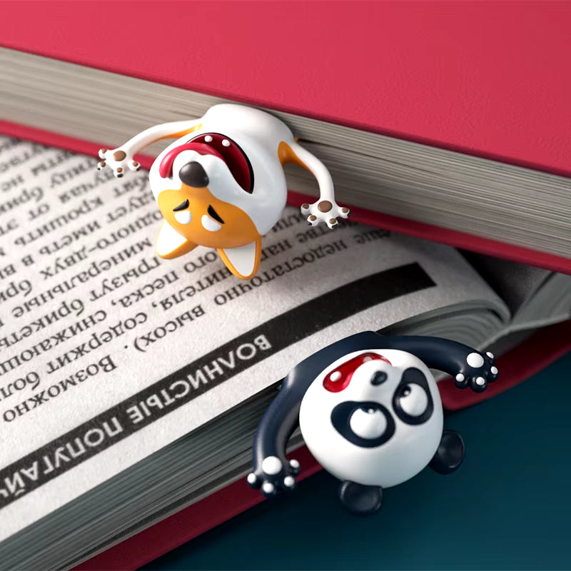 Funny 3D Animal Stereo Bookmarks as Reading School Stationery Gift Shark Panda Koala Book Marker Distributor Price