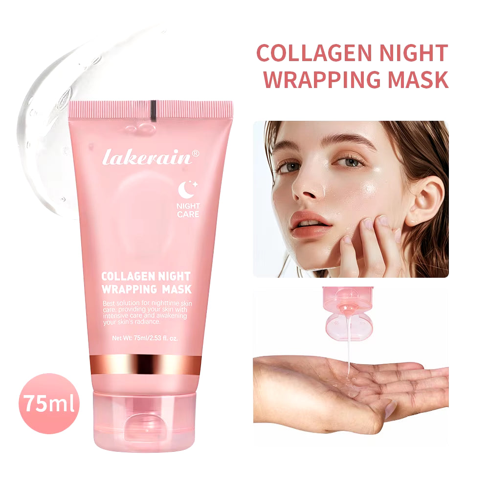 Night Collagen Wrapping Mask Rejuvenation Moisturizing Brightening Korean Face Mask Make Glowy Skin Elasticity Facial Mask