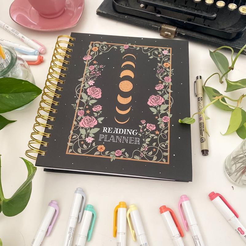 Hardcover Planner and Reading Tracker for Book Lovers to Track Their Reading Journey and Plan Their Daily and Monthly Schedule