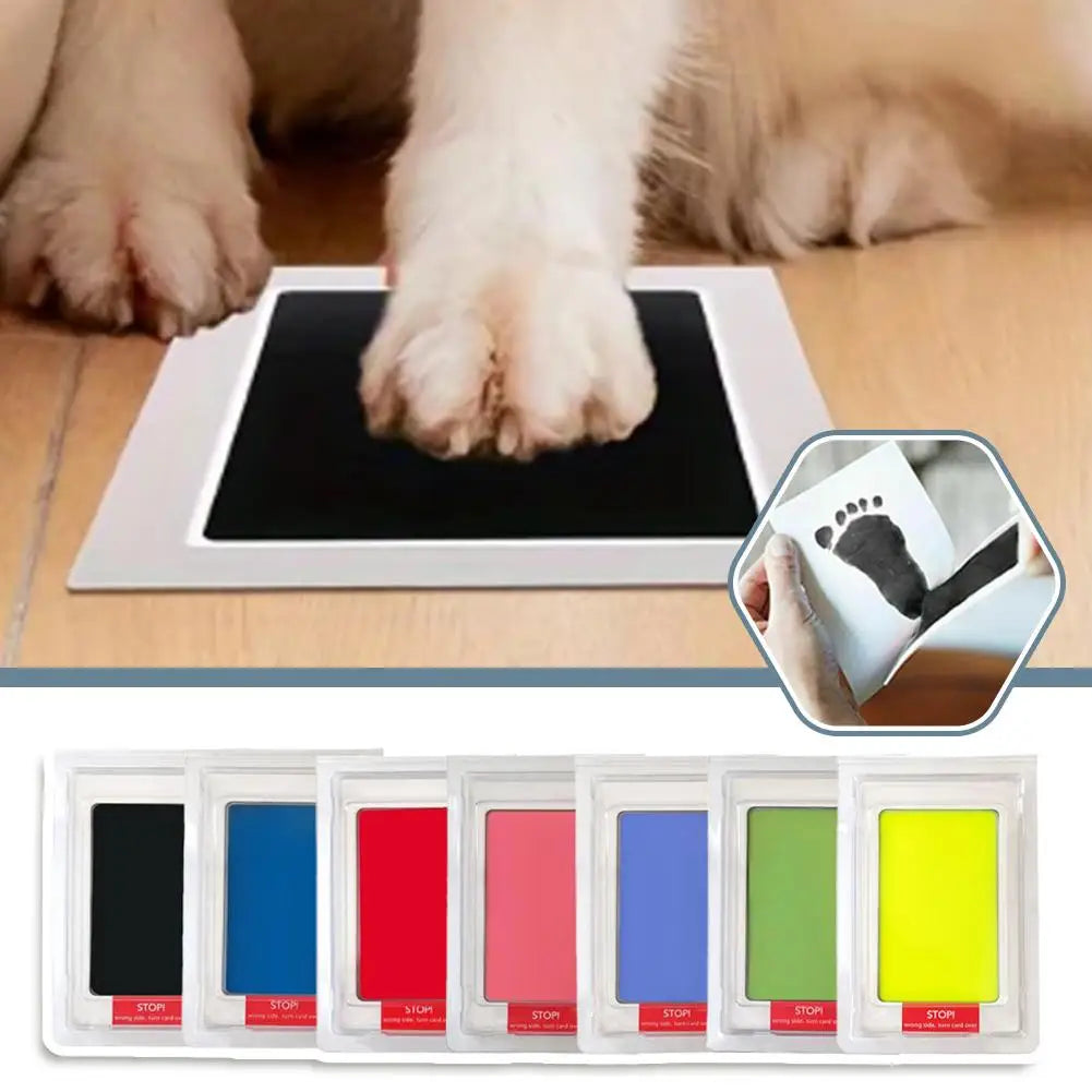 Dog Cat Footprint Pad Paw Print Ink Kit for DIY Photo Frame Accessories Baby Pet Cat Dog Stamp Paw Print Souvenir K8A7