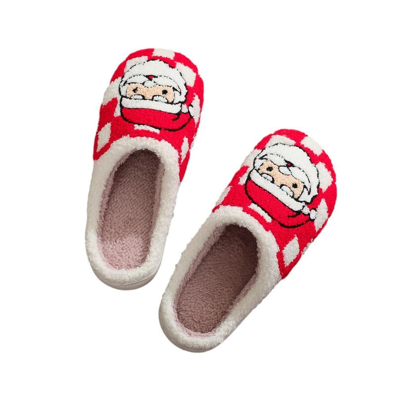 Christmas Slippers Cute Reindeer Slippers Women Soft Warm College Style Plush Winter Indoor Shoes, Fluffy Men'S Bedroom Slippers