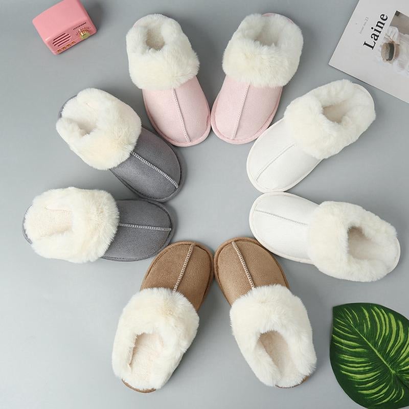 Women'S Fuzzy Cozy Slippers Memory Foam House Slippers Winter Warm Clog Indoor Shoes