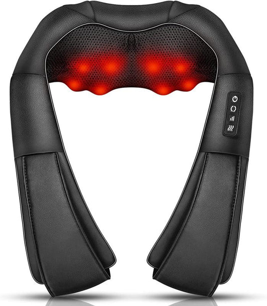 Neck and Back Massager with Heat, Shiatsu Electric Deep Tissue 3D Kneading Massagers for Relief on Waist, Leg, Calf, Foot Full Body Muscles , Office & Home & Car Use Adjustable Comfort Viral Backmassager Shoulder Massager Massage Pillow